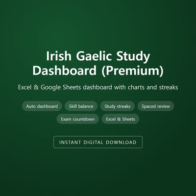 Irish Gaelic Study Dashboard (Premium)