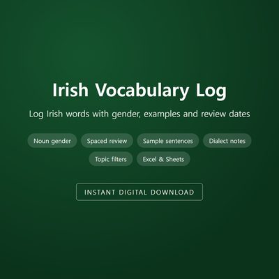 Irish Vocabulary Log
