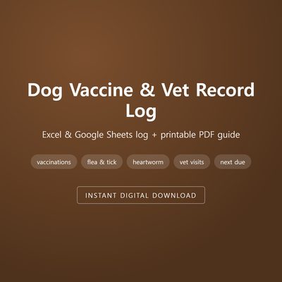 Dog Vaccine & Vet Record Log