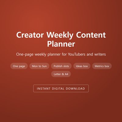 Creator Weekly Content Planner