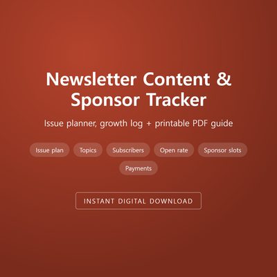 Newsletter Content & Sponsor Tracker