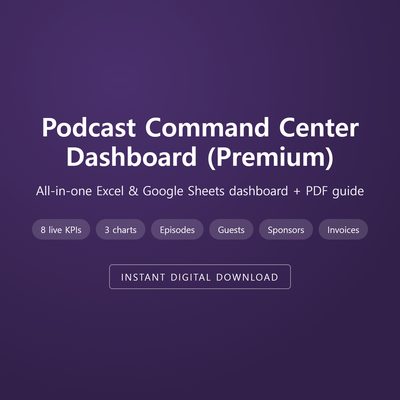 Podcast Command Center Dashboard (Premium)